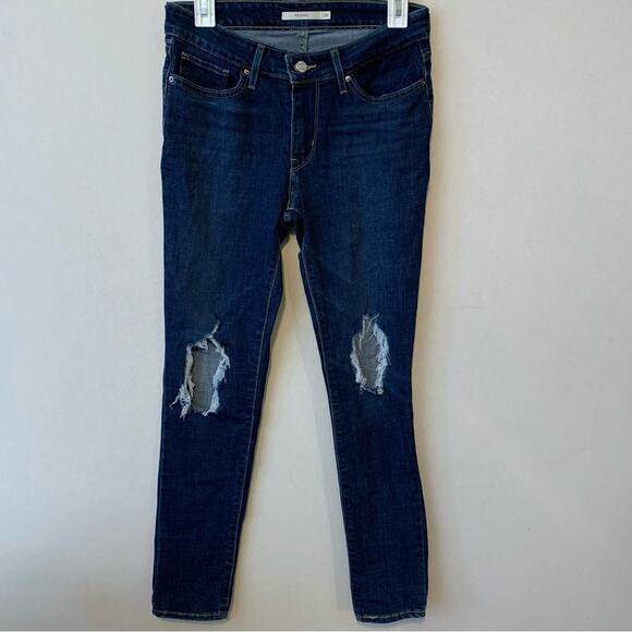 Levi’s 711 Skinny Jeans Busted Knees Distressed - Picture 1 of 6